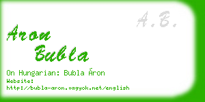 aron bubla business card