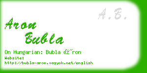 aron bubla business card